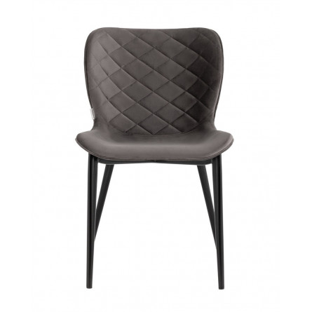 Гамми велюр темно-серый без подлокотников с мягкой спинкой ножки металл черные