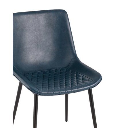 для кухни Деймон экокожа тёмно-синий ножки металл черные