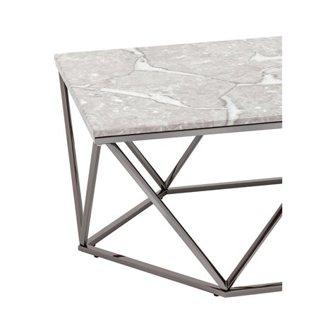 столик Авалон 122*66 серый мрамор каркас нержавеющая сталь темный хром