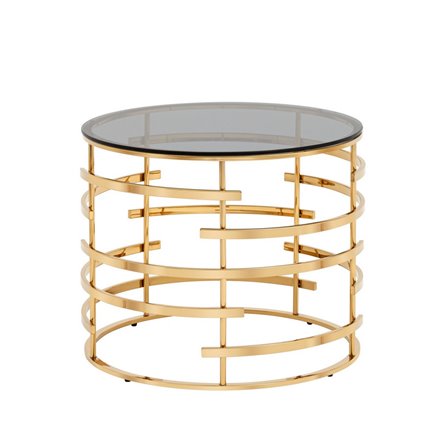 Инфлюэнс 60*60, стекло smoke, каркас закаленная сталь золото