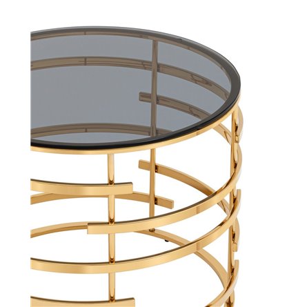Инфлюэнс 60*60, стекло smoke, каркас закаленная сталь золото