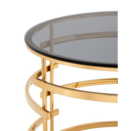 Инфлюэнс 60*60, стекло smoke, каркас закаленная сталь золото