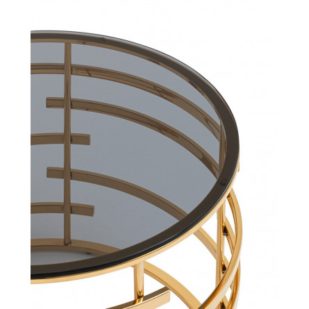 Инфлюэнс 60*60, стекло smoke, каркас закаленная сталь золото