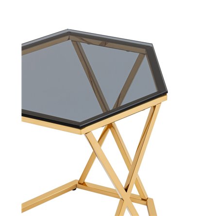 Круз 48*42 стекло smoke каркас закаленная сталь золото