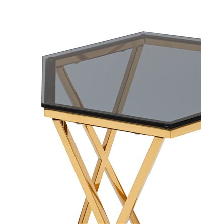 Круз 48*42 стекло smoke каркас закаленная сталь золото