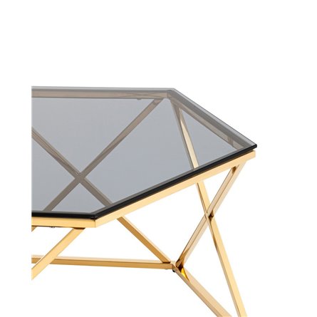 Круз 93*80 стекло smoke каркас нержавеющая сталь золото