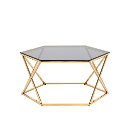 Круз 93*80 стекло smoke каркас нержавеющая сталь золото