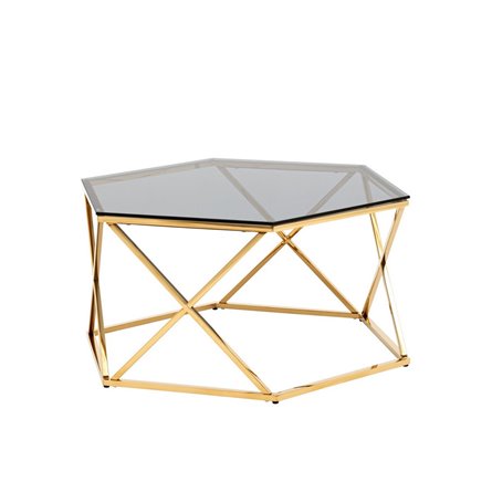 Круз 93*80 стекло smoke каркас нержавеющая сталь золото