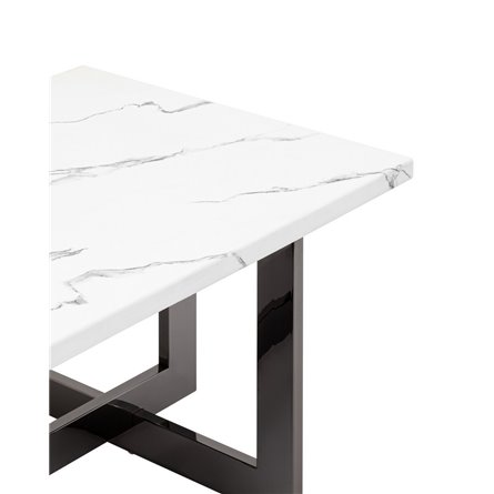 столик Нэйтан 122*61 белый мрамор каркас нержавеющая сталь темный хром