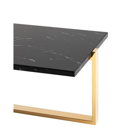 столик Тоби 109*66 черный мрамор каркас нержавеющая сталь золото