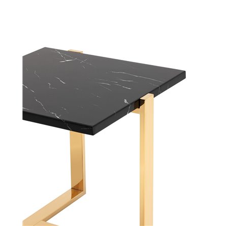 столик Тоби 61*61 черный мрамор каркас нержавеющая сталь золото