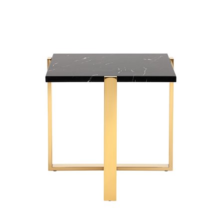 столик Тоби 61*61 черный мрамор каркас нержавеющая сталь золото