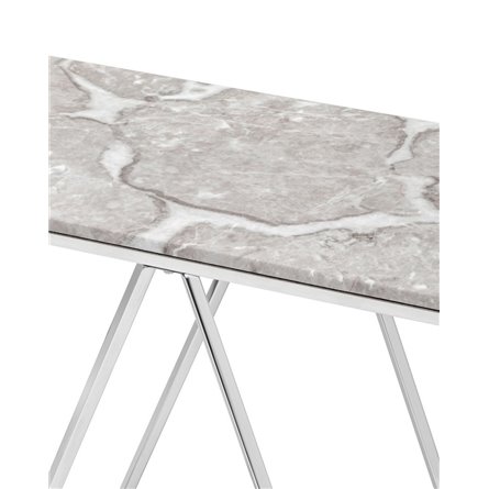 Авалон 122*41 серый мрамор каркас нержавеющая сталь серебро