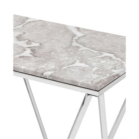 Авалон 122*41 серый мрамор каркас нержавеющая сталь серебро