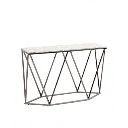 Авалон 122*41 серый мрамор каркас нержавеющая сталь темный хром