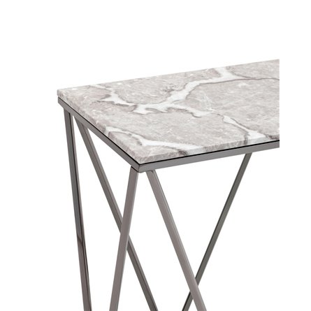 Авалон 122*41 серый мрамор каркас нержавеющая сталь темный хром