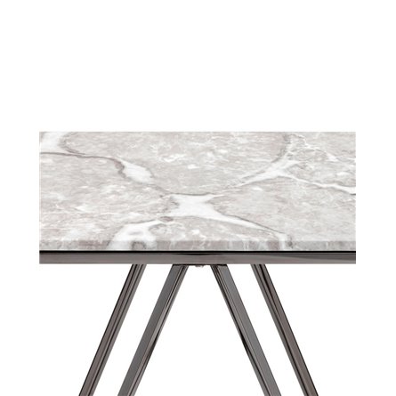 Авалон 122*41 серый мрамор каркас нержавеющая сталь темный хром