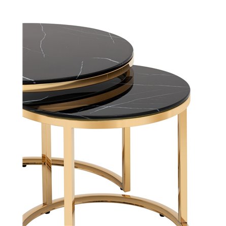 Селена 60 и 45 см стекло черный мрамор каркас нержавеющая сталь золото