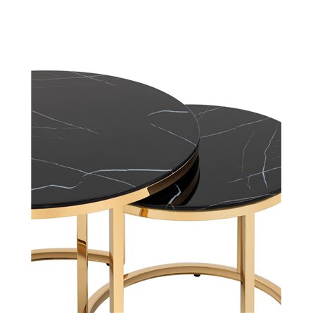 Селена 60 и 45 см стекло черный мрамор каркас нержавеющая сталь золото