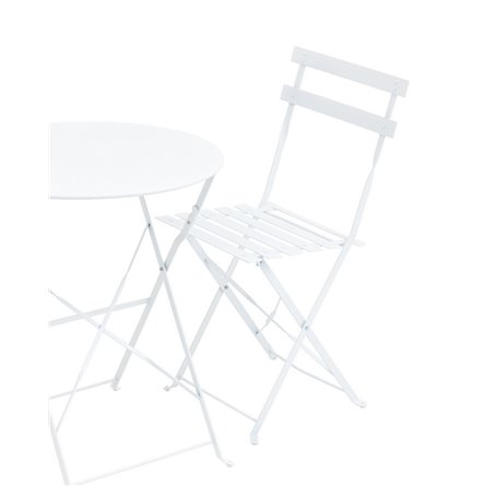 садовой мебели из стола и двух стульев Бистро белый металл