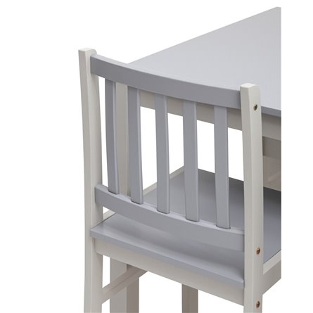 ASTRID белый/серый из стола и четырех стульев деревянные, ножки стола и каркас стульев из массив