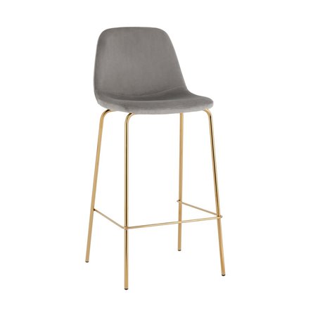 Валенсия SN велюр серый золотые ножки