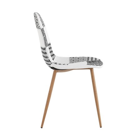 Валенсия SN пэчворк черно-белый, обивка ткань ножки металл с принтом под дерево