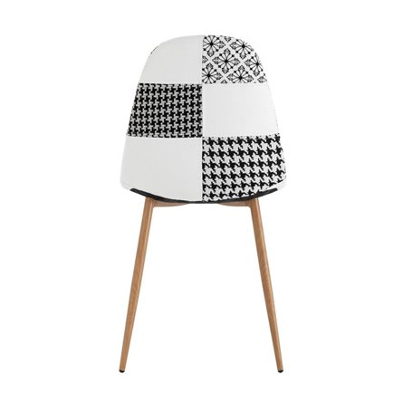 Валенсия SN пэчворк черно-белый, обивка ткань ножки металл с принтом под дерево