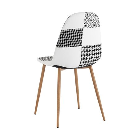 Валенсия SN пэчворк черно-белый, обивка ткань ножки металл с принтом под дерево