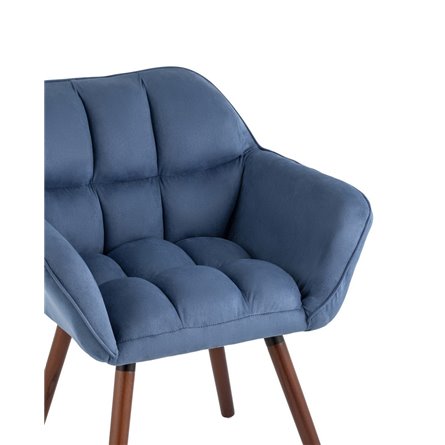 Брайан глубокий синий обивка искусственная замша ножки из массива дерева