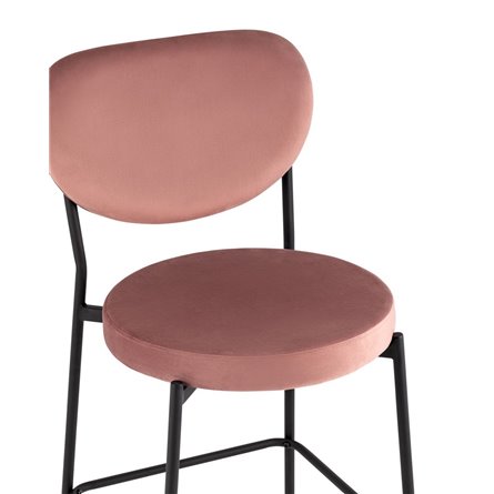 Барбара NEW велюр пыльно-розовый со спинкой, ножки черные металл