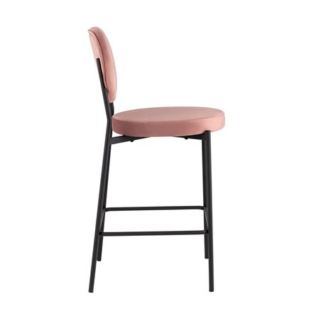 Барбара NEW велюр пыльно-розовый со спинкой, ножки черные металл