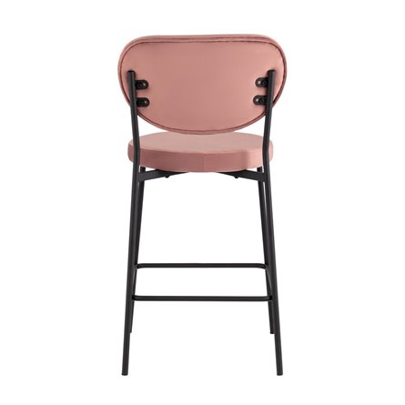 Барбара NEW велюр пыльно-розовый со спинкой, ножки черные металл