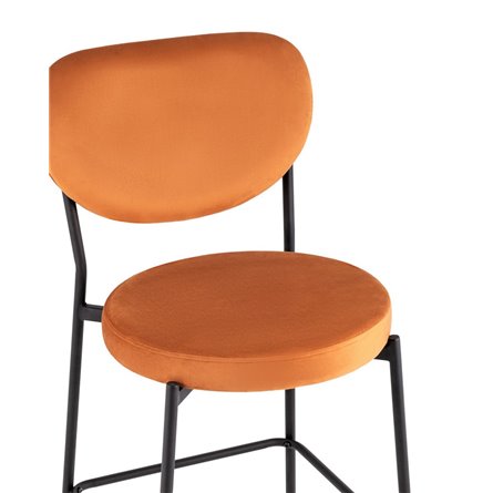 Барбара NEW велюр терракотовый со спинкой, ножки черные металл