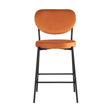 Барбара NEW велюр терракотовый со спинкой, ножки черные металл