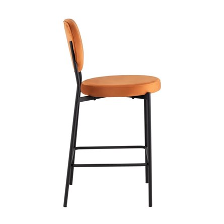 Барбара NEW велюр терракотовый со спинкой, ножки черные металл