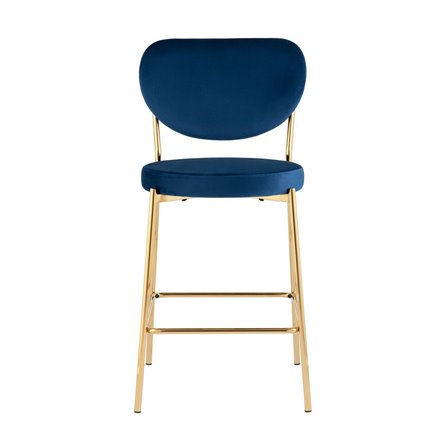 Барбара велюр королевский синий со спинкой, золотые ножки