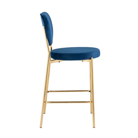 Барбара велюр королевский синий со спинкой, золотые ножки