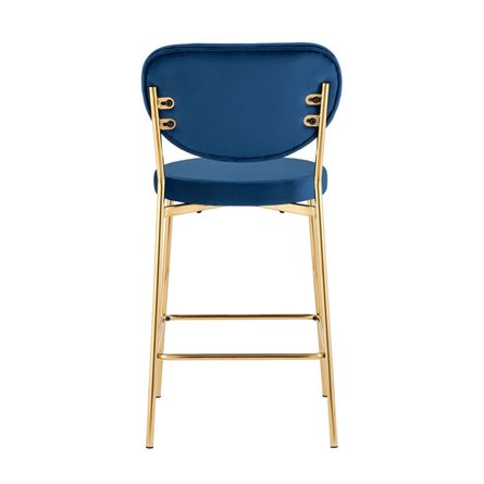 Барбара велюр королевский синий со спинкой, золотые ножки