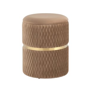 Джесси с ящиком велюр бежевый с декоративным золотым ободком