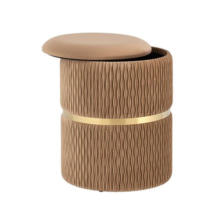 Джесси с ящиком велюр бежевый с декоративным золотым ободком