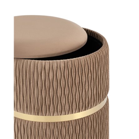 Джесси с ящиком велюр бежевый с декоративным золотым ободком