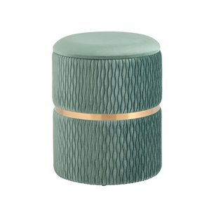 Джесси с ящиком велюр бирюзовый с декоративным золотым ободком