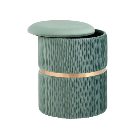 Джесси с ящиком велюр бирюзовый с декоративным золотым ободком