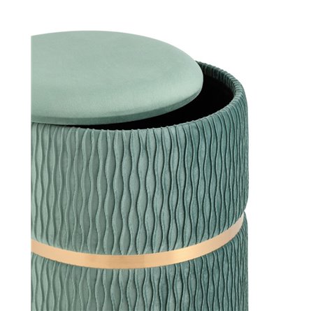 Джесси с ящиком велюр бирюзовый с декоративным золотым ободком