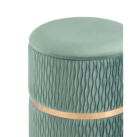 Джесси с ящиком велюр бирюзовый с декоративным золотым ободком