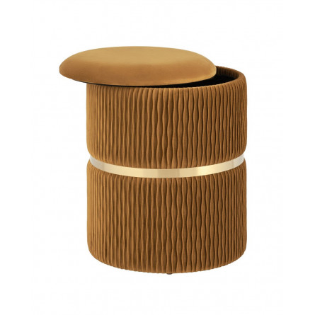 Джесси с ящиком велюр горчичный с декоративным золотым ободком