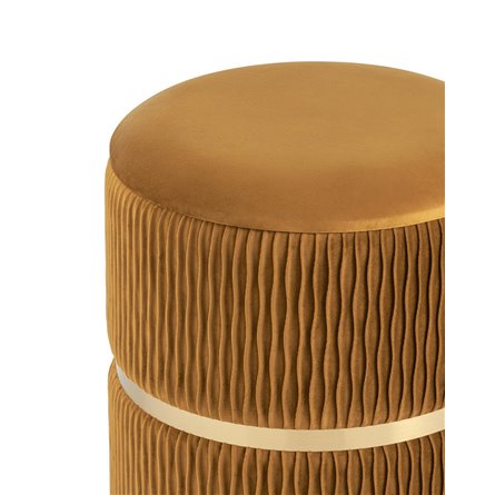 Джесси с ящиком велюр горчичный с декоративным золотым ободком