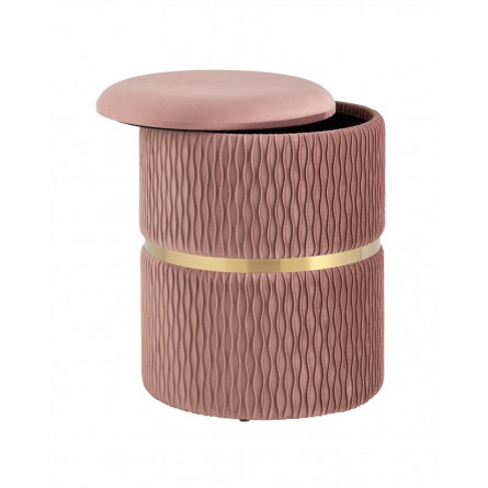 Джесси с ящиком велюр розовый с декоративным золотым ободком