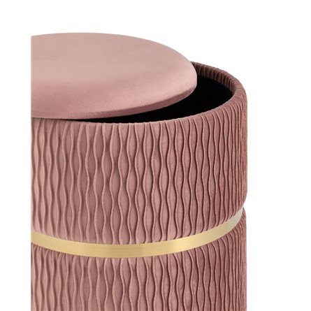 Джесси с ящиком велюр розовый с декоративным золотым ободком